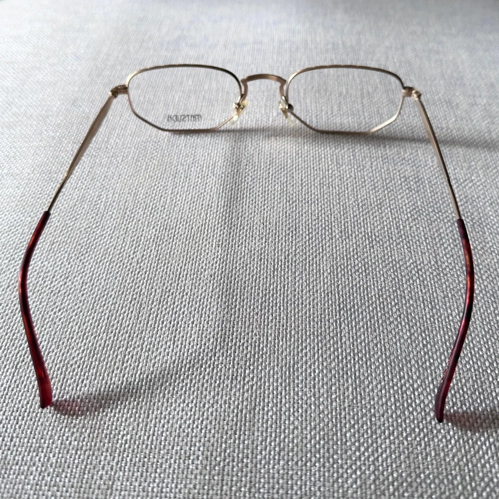 Matsuda Nicole M2866 Geometric Titanium 23K Gold Plated Eyeglass Frames - Picture 7 of 15